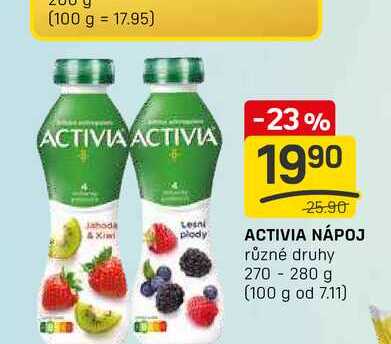 ACTIVIA NÁPOJ různé druhy 270 - 280 g