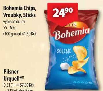 Bohemia Chips, Vroubky, Sticks, 55-60 g 