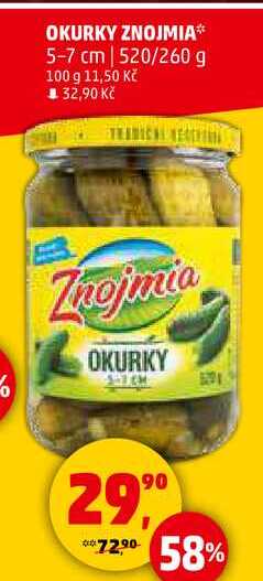 OKURKY ZNOJMIA 5-7 cm, 520/260 g