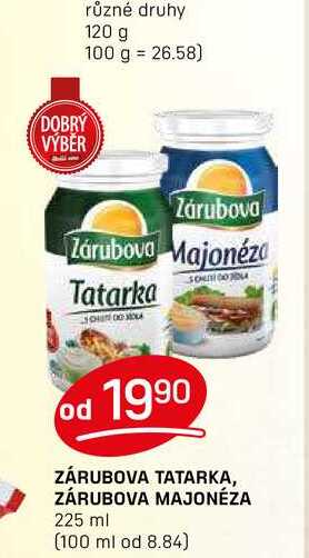 ZÁRUBOVA TATARKA, ZÁRUBOVA MAJONÉZA 225 ml 