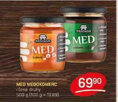 MED MEDOKOMERC různé druhy 500 g 