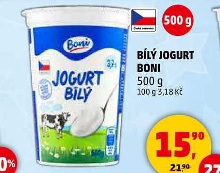 BÍLÝ JOGURT BONI, 500 g 