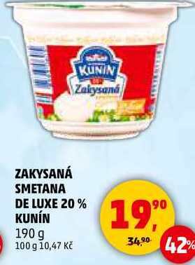 ZAKYSANÁ SMETANA DE LUXE 20% KUNÍN, 190 g 