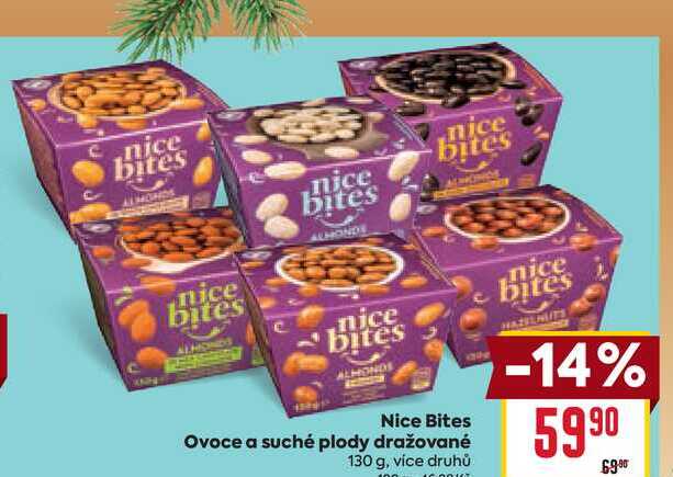 Nice Bites Ovoce a suché plody dražované 130 g