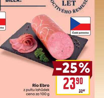 Rio Ebro z pultu lahůdek cena za 100g