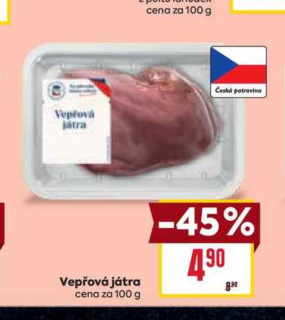 Vepřová játra cena za 100g