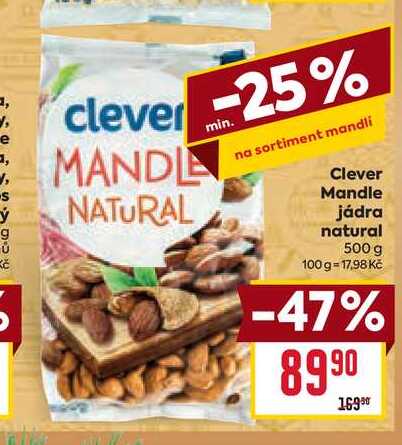 Clever Mandle jádra natural 500 g