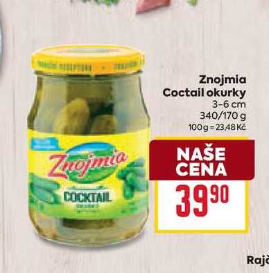 Znojmia Coctail okurky 3-6 cm 340/170 g 