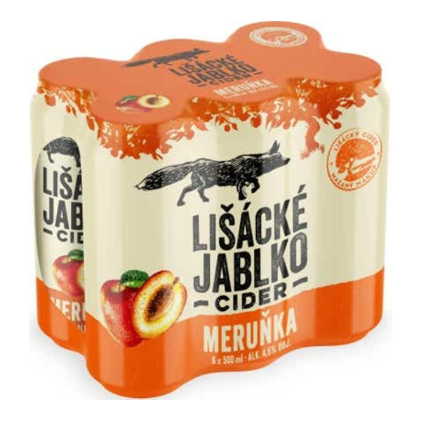 Lišácké jablko Meruňka, plech multipack 6x500 ml