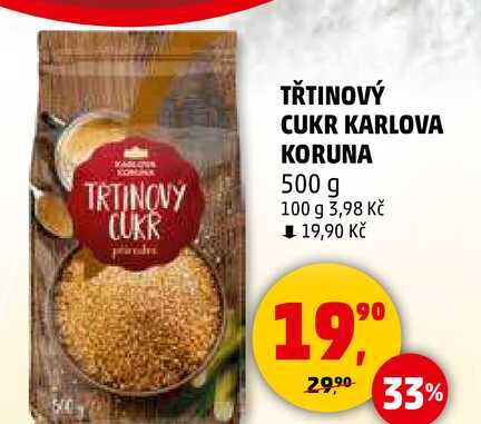 TŘTINOVÝ CUKR KARLOVA KORUNA, 500 g