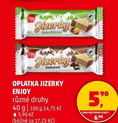 OPLATKA JIZERKY ENJOY různé druhy, 40 g 