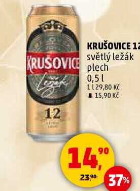 KRUSOVICE 12 světlý ležák plech, 0,5 l