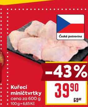 Kuřecí miničtvrtky cena za 600 g