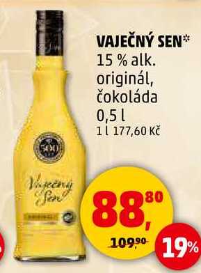 VAJEČNÝ SEN 15% alk. originál, čokoláda, 0,5 l 