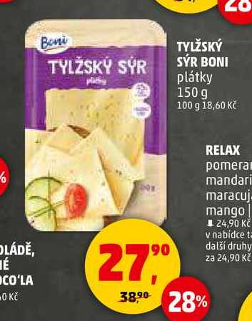 TYLŽSKÝ SÝR BONI plátky, 150 g 