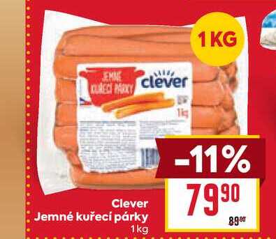 Clever Jemné kuřecí párky 1 kg