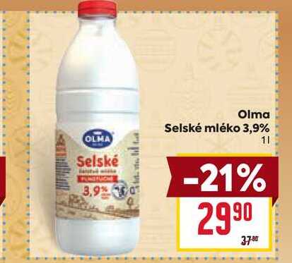 Olma Selské mléko 3,9% 1l