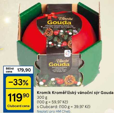 Kromík Kroměřížský vánoční sýr Gouda, 300 g