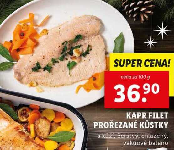 KAPR FILET PROŘEZANÉ KŮSTKY, cena za 100 g