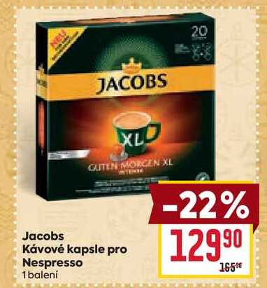 Jacobs Κάνονέ kapsle pro Nespresso 1 balení 