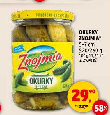 OKURKY ZNOJMIA 5-7 cm, 520/260 g