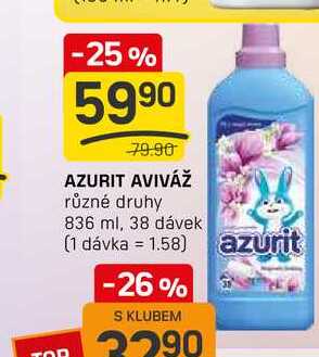 AZURIT AVIVÁŽ různé druhy 836 ml, 38 dávek