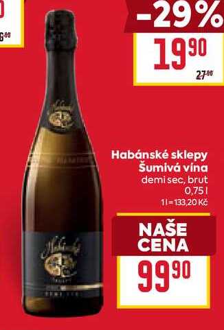 Habánské sklepy Šumivá vína demi sec, brut 0,75l