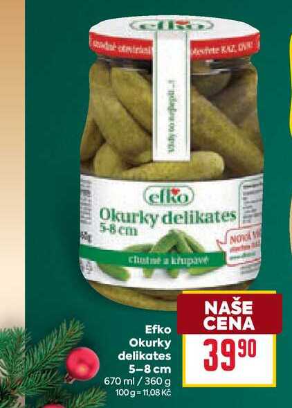 Efko Okurky delikates 5-8 cm 670 ml / 360 g 