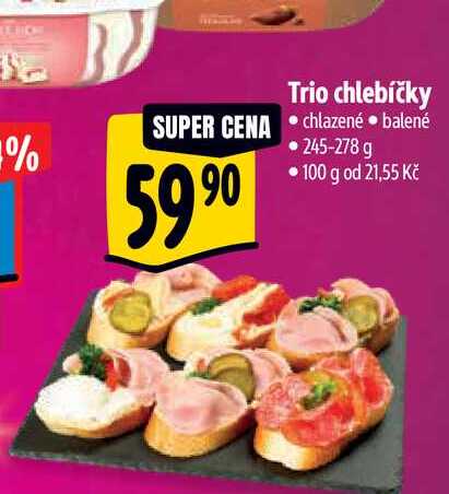 Trio chlebíčky  245-278 g