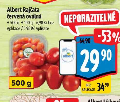 Albert Rajčata červená oválná 500 g  