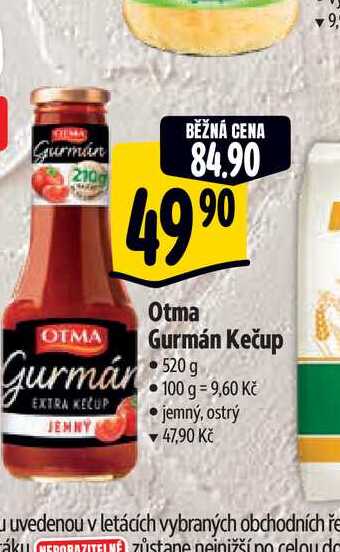  Otma Gurmán Kečup 520 g 