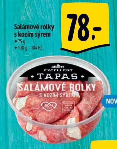 Salámové rolky s kozím sýrem, 75 g 