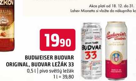 Budweiser Budvar B:Original Pivo světlý ležák 0,5l