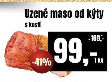 Uzené maso od kýty s kostí, 1 kg 