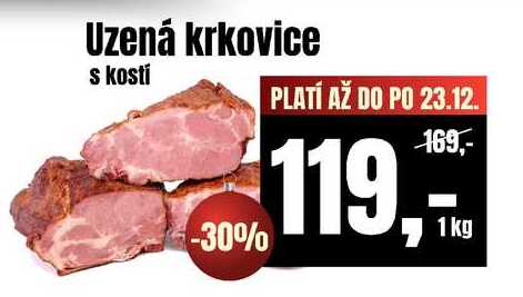 Uzená krkovice s kostí, 1 kg 