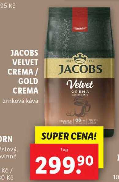 JACOBS VELVET CREMA/GOLD CREMA, 1 kg