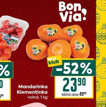 Mandarinka Klementinka volná, 1 kg