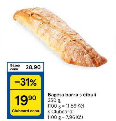 Bageta barra s cibulí, 250 g