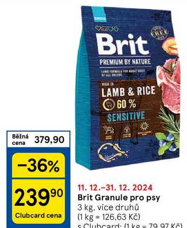 Brit Granule pro psy, 3 kg, více druhů 