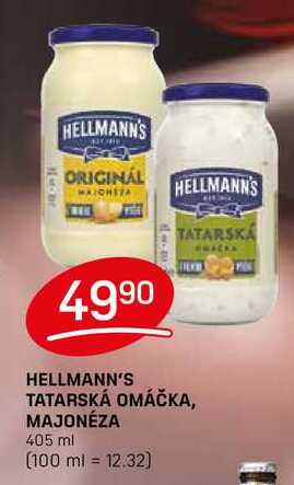 HELLMANN'S TATARSKÁ OMÁČKA, MAJONÉZA 405 ml 