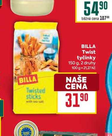 BILLA Twist tyčinky 150 g 