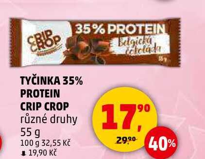 TYČINKA 35% PROTEIN CRIP CROP různé druhy, 55 g