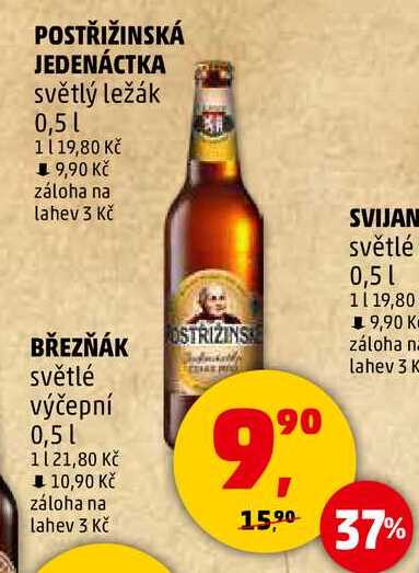 POSTŘIŽINSKÁ JEDENÁCTKA světlý ležák, 0,5 l 