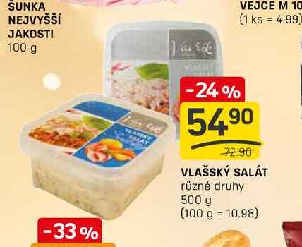 VLAŠSKÝ SALÁT různé druhy 500 g