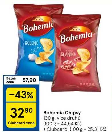 Bohemia Chipsy, 130 g