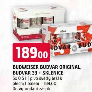 Budweiser Budvar B:Classic světlé výčepní pivo 5 x 0,5l