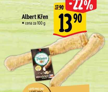 Albert Křen, cena za 100 g 