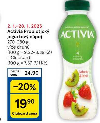 Activia Probiotický jogurtový nápoj, 270-280 g