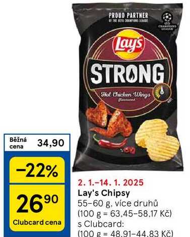 Lay's Chipsy, 55-60 g, více druhů