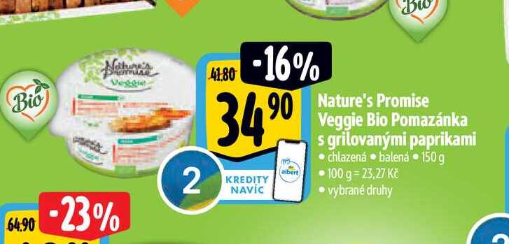  Nature's Promise Veggie Bio Pomazánka s grilovanými paprikami  150 g